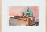 Emeric Marcier (1916-1990), Veneza - Igreja de ... - Aquarela sobre papel, datado 1987.