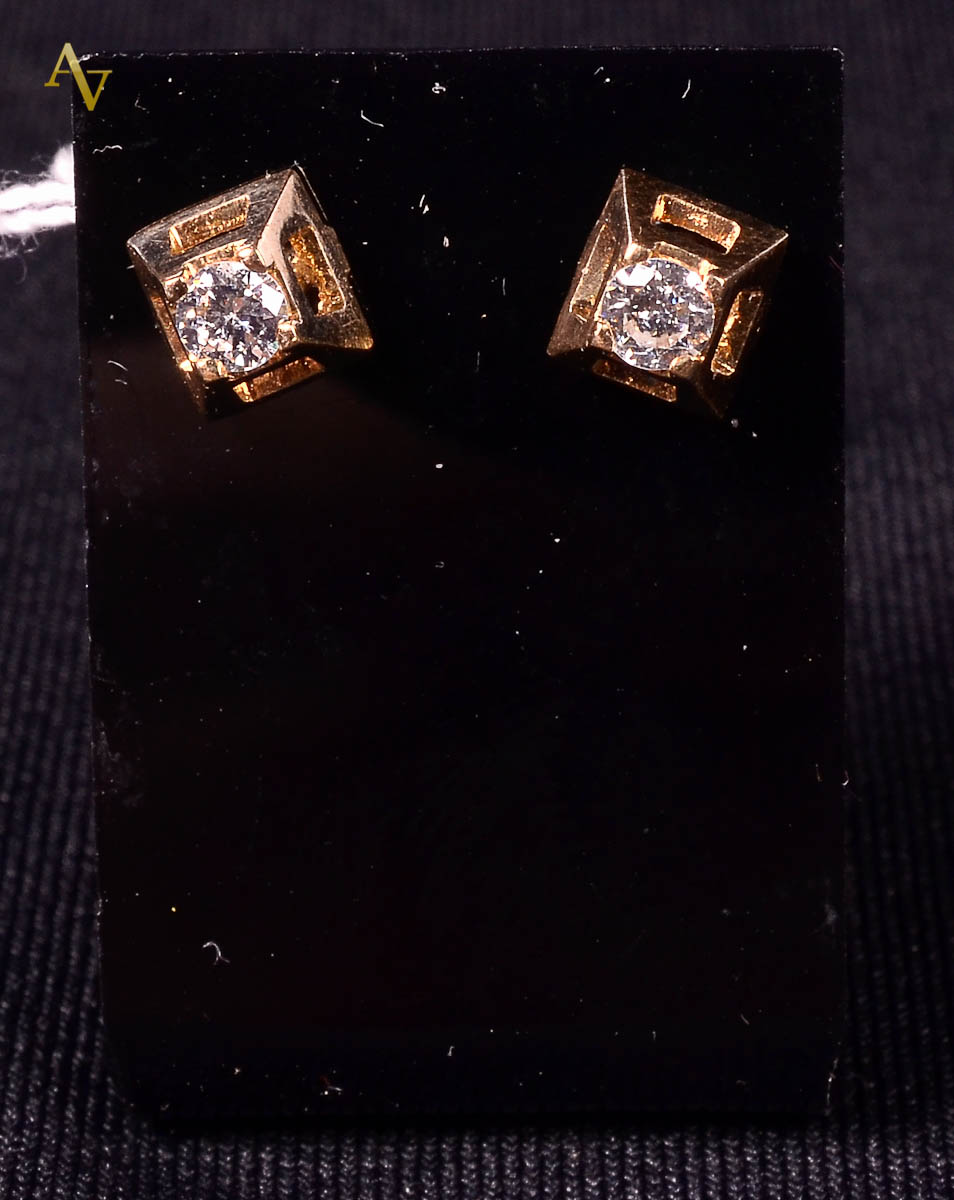 Par de brincos solitário de ouro branco - 0,40 ct de brilhantes...