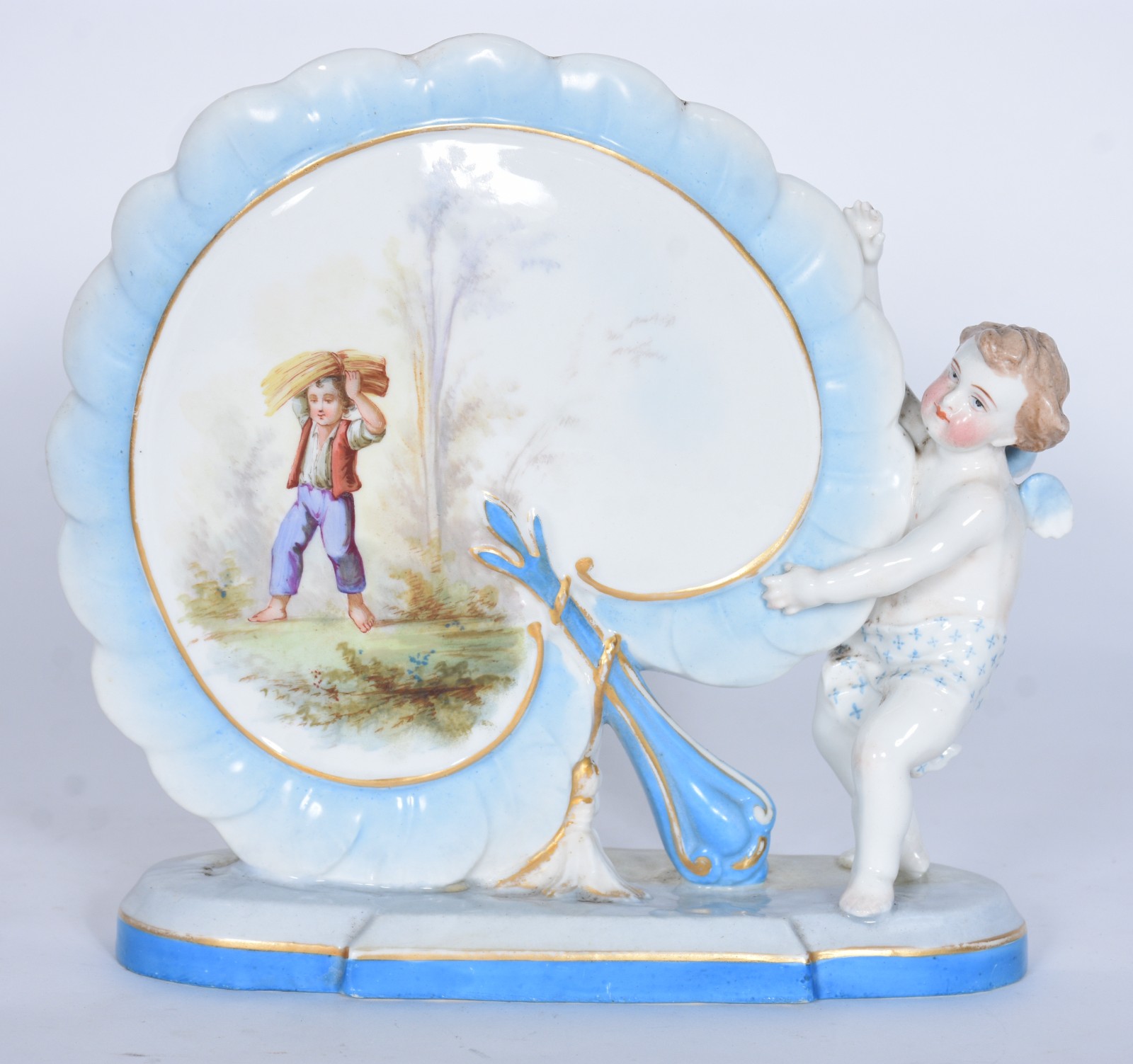 Floreira de porcelana francesa Velho Paris na forma de ventarola... - foto 1 de 8