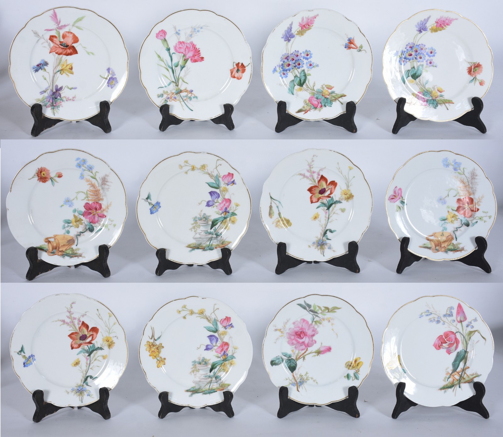 Conjunto para sobremesa de porcelana francesa pintadas a mão por com... - foto 2 de 9