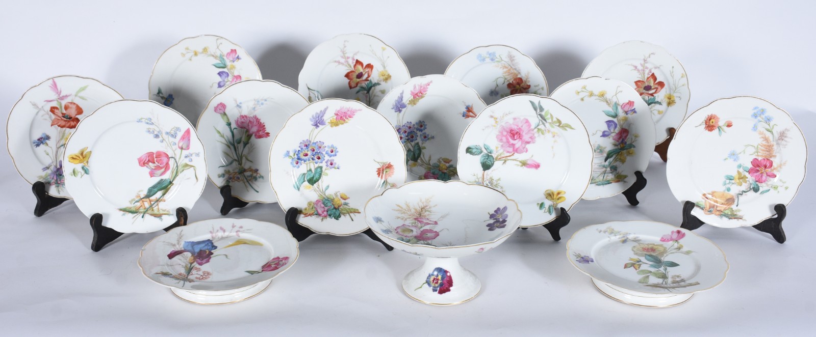 Conjunto para sobremesa de porcelana francesa pintadas a mão por com... - foto 3 de 9
