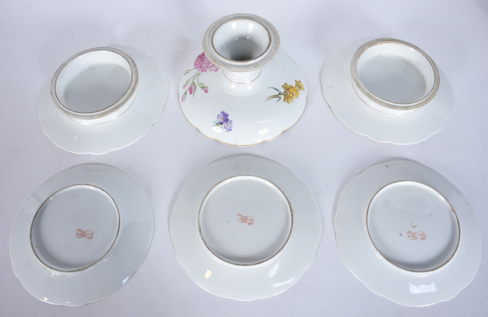 Conjunto para sobremesa de porcelana francesa pintadas a mão por com... - foto 8 de 9