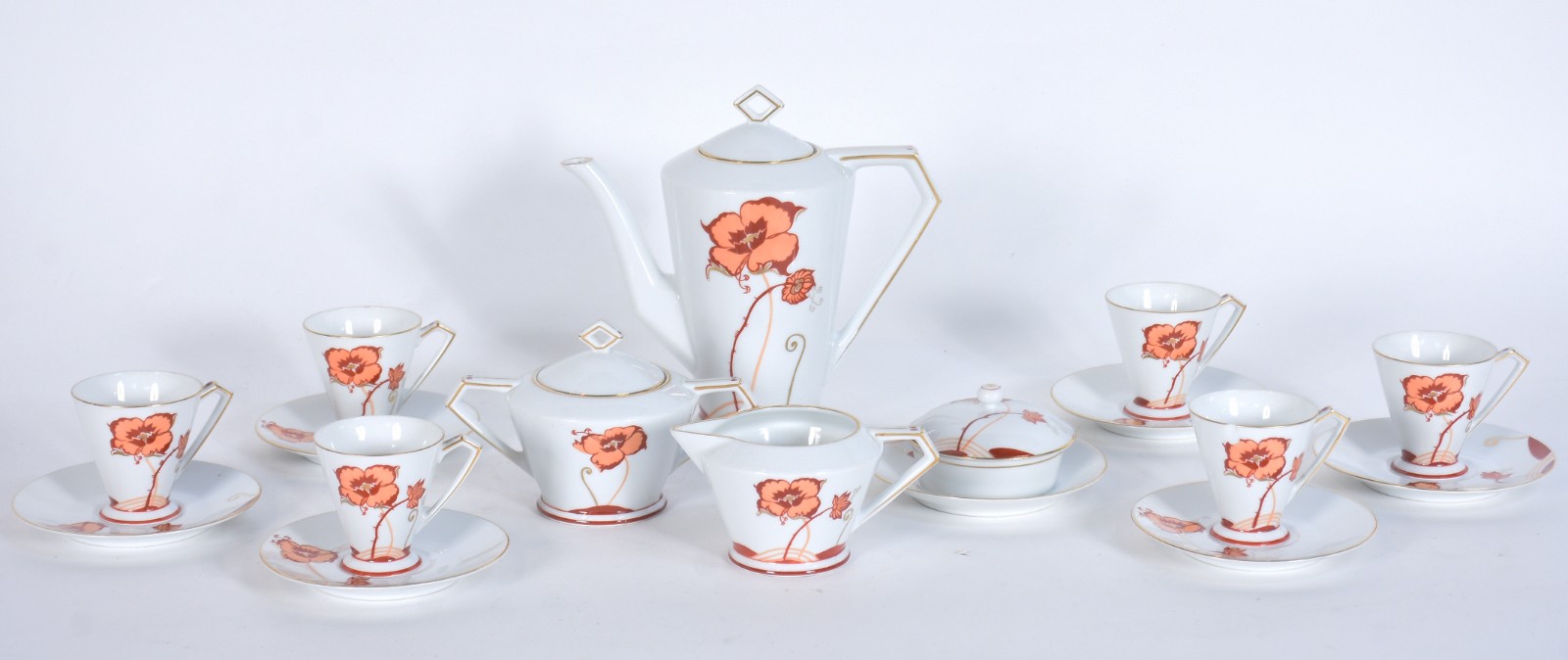Serviço de porcelana Noritake composto de: 8 xícaras de café com... - foto 2 de 10