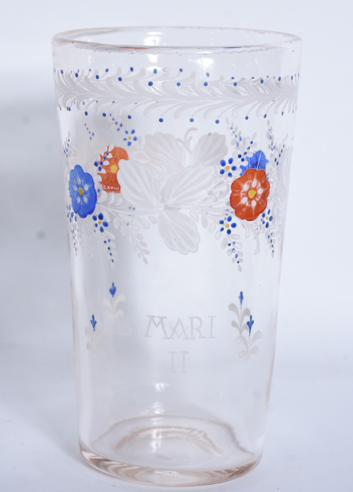 Conjunto em demi cristal com flores esmaltadas e resquícios dourados... - foto 3 de 7