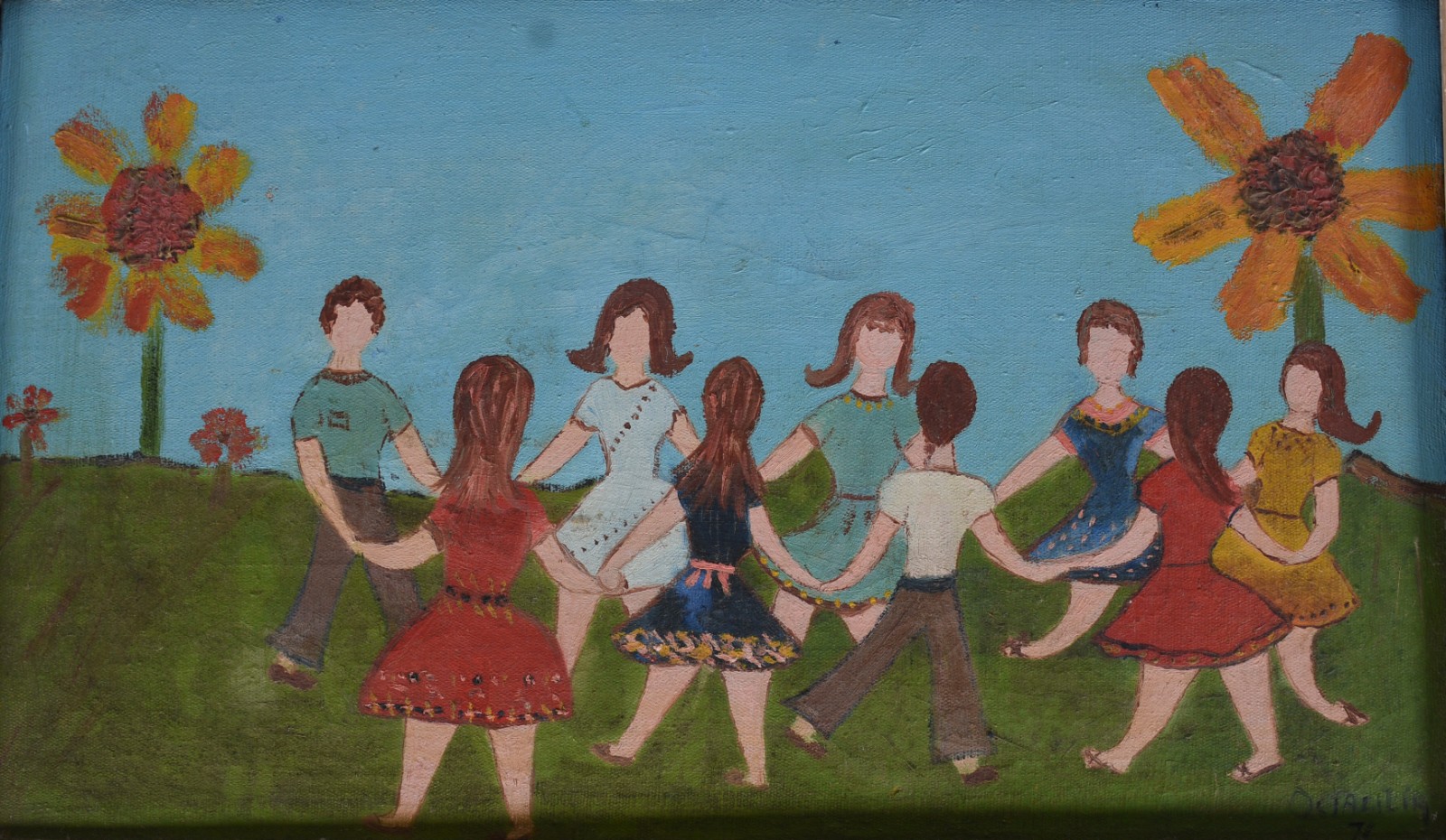 Três quadros - óleo sobre tela - datado 1975. - foto 2 de 10