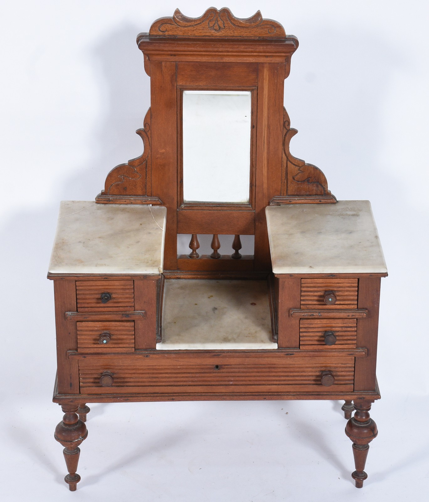 Móvel toilette miniatura de madeira nobre e mármore (uma placa de... - foto 3 de 7
