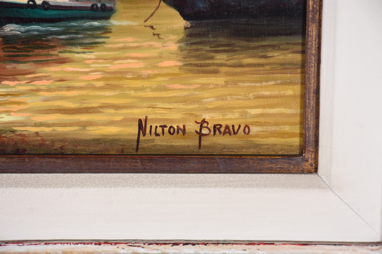 Nilton Bravo (1937-2005), Marinha com barcos - foto 3 de 4
