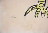 Aldemir Martins (1922-2006), Galo - Gravura 77/100. Datada 1986. Com manchas.
