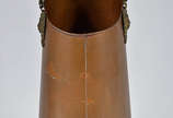 Porta guarda chuva de cobre com alças de cerâmi... - Porta guarda chuva de cobre com alças de cerâmica ( pequeno lascado). Diam. 16 cm - alt. 56 cm.