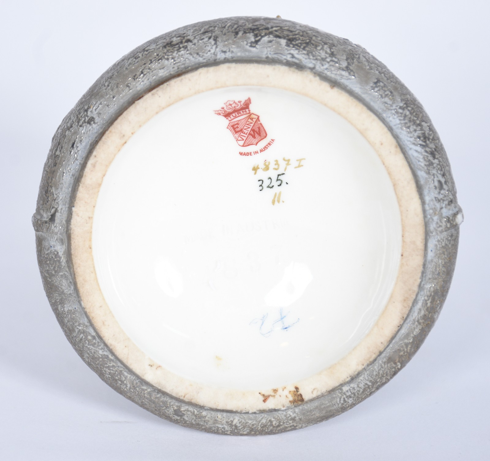 Vaso de porcelana austríaca Art Nouveau decorado com figura feminina... - foto 7 de 8