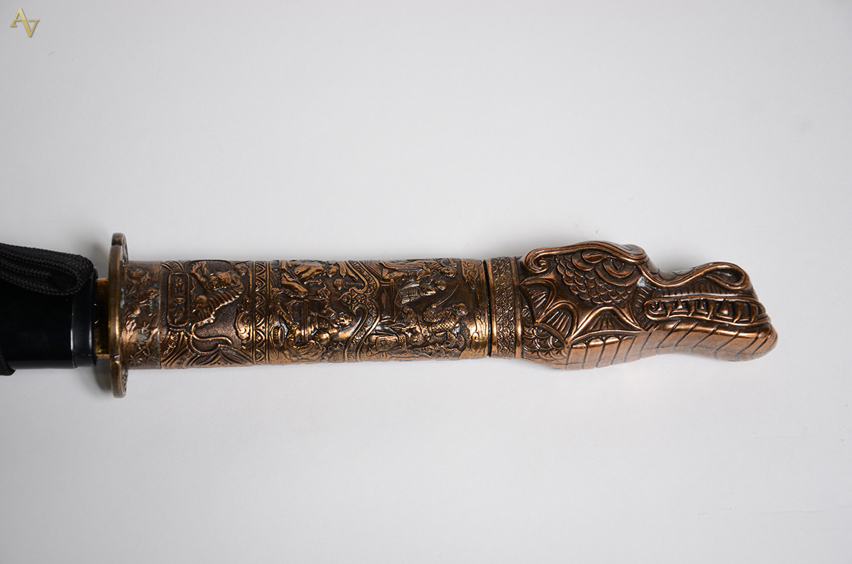 Espada de samurai curta (WAKIZASHI) com empunhadura em forma de... - foto 2 de 5