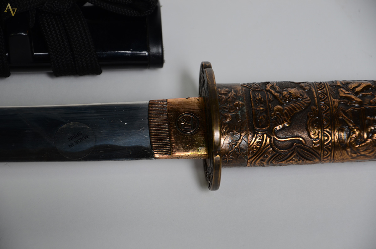 Espada de samurai curta (WAKIZASHI) com empunhadura em forma de... - foto 4 de 5