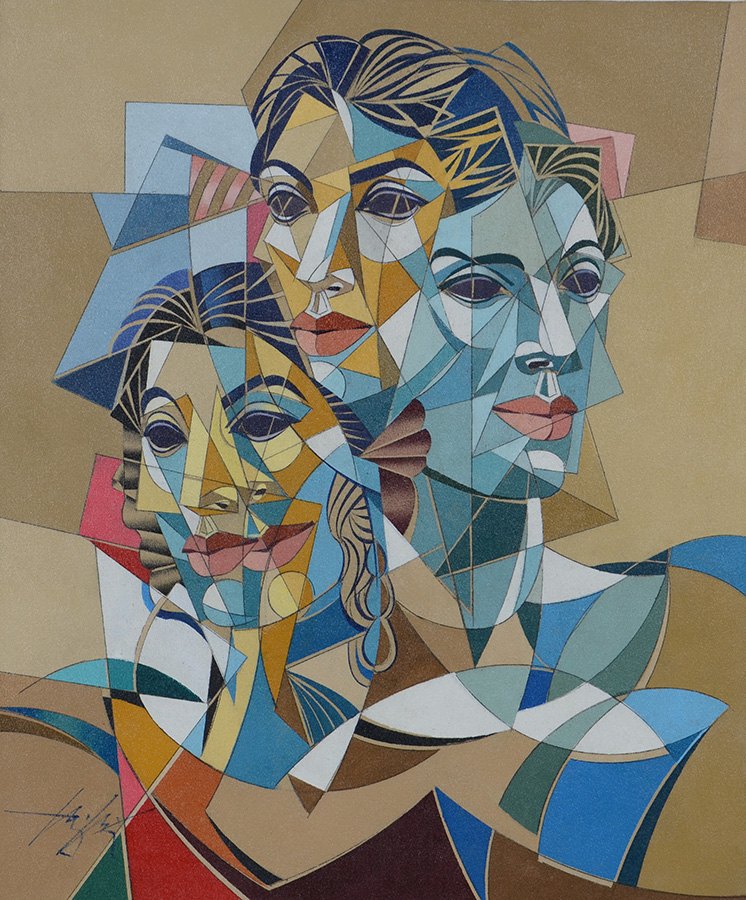 HENRI CARRIERES (1947) - Figuras - ost - 60 x 50 - foto 2 de 4