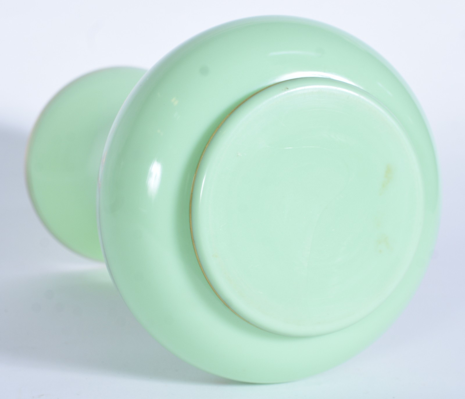 Vaso de opalina verde com guirlandas douradas, Art Deco. - foto 6 de 6