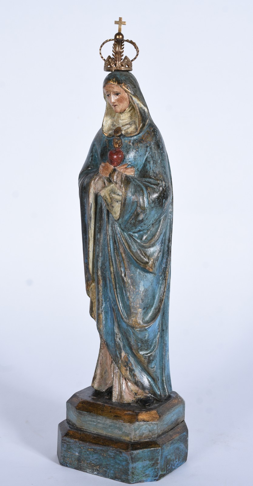 Sagrado Coração de Nossa Senhora - Imagem portuguesa de madeira... - foto 1 de 7