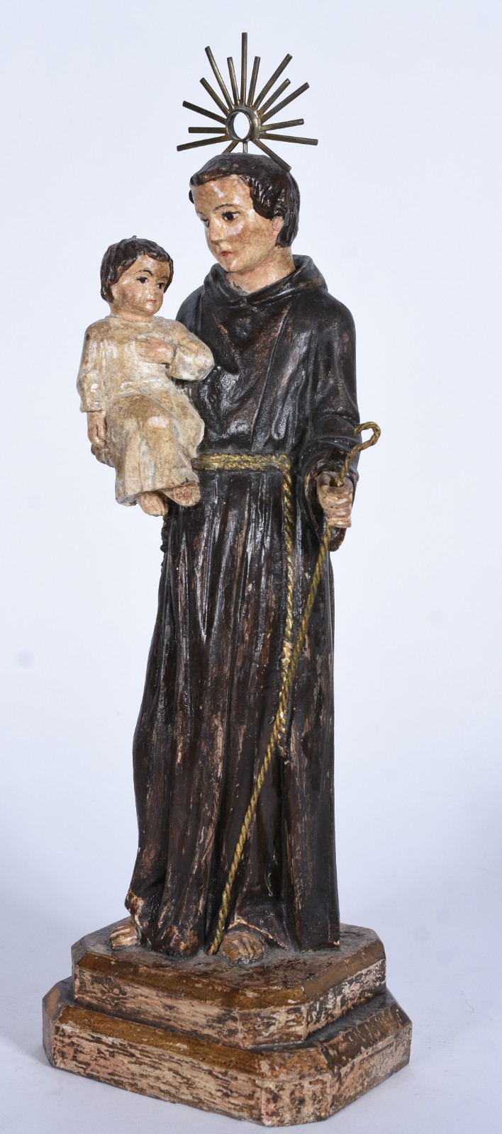 Santo Antonio com menino - Imagem portuguesa de madeira policromada... - foto 1 de 9