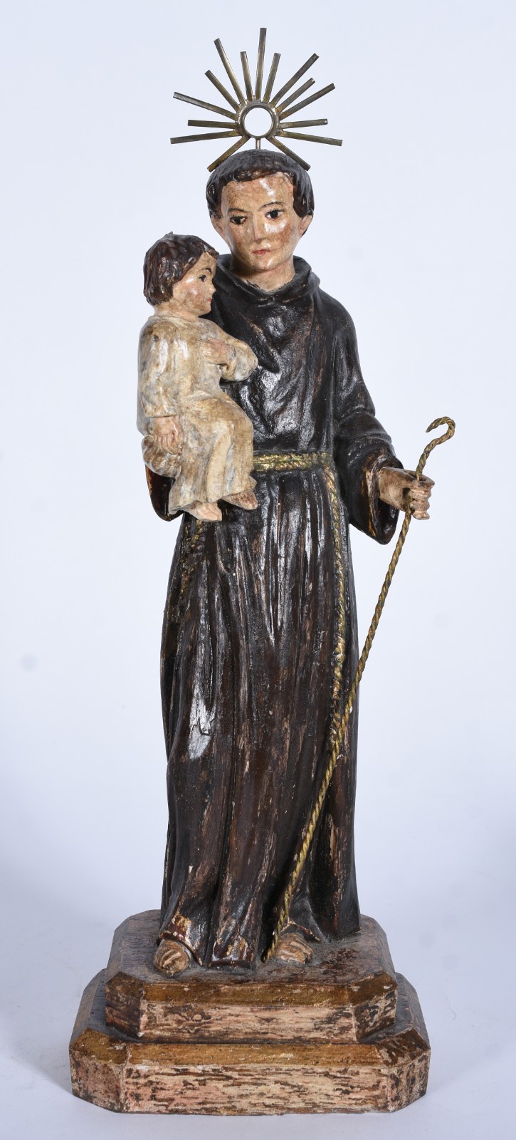 Santo Antonio com menino - Imagem portuguesa de madeira policromada... - foto 2 de 9