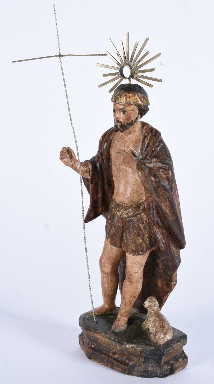 São João Batista - Imagem de madeira policromada com cruz de prata. - foto 1 de 7