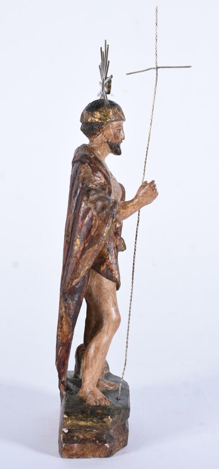 São João Batista - Imagem de madeira policromada com cruz de prata. - foto 3 de 7