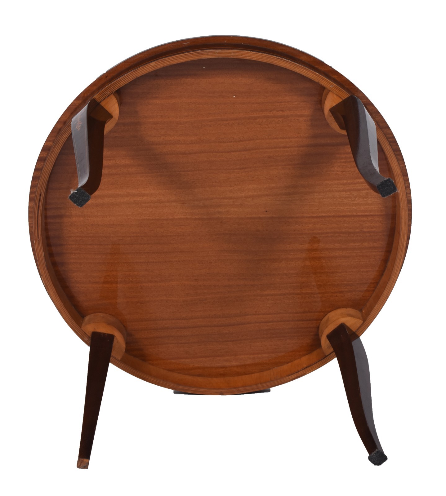 Mesa italiana de madeira nobre trabalhada em marqueterie, pernas... - foto 4 de 6