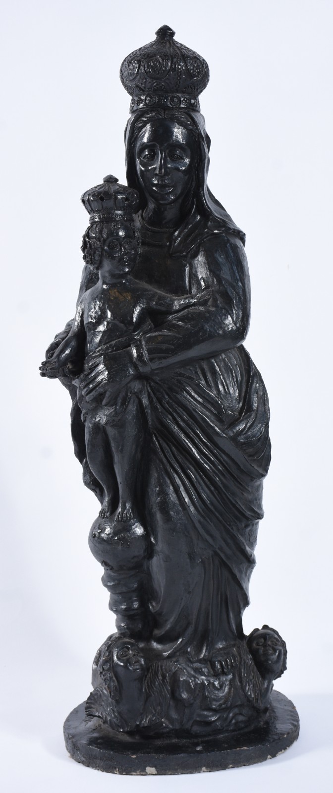 Nossa Senhora - Grande imagem de terracota patinada de preto... - foto 4 de 6