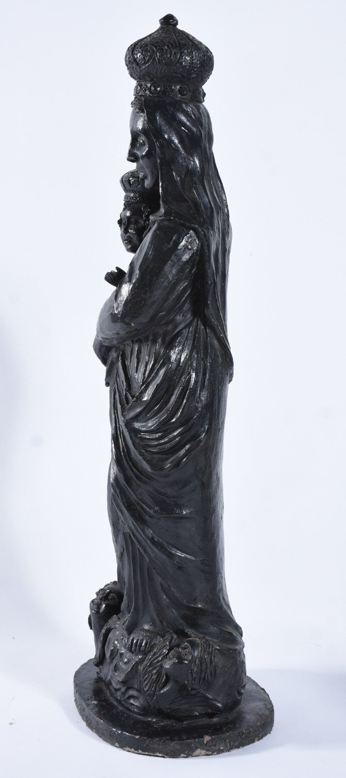 Nossa Senhora - Grande imagem de terracota patinada de preto... - foto 5 de 6
