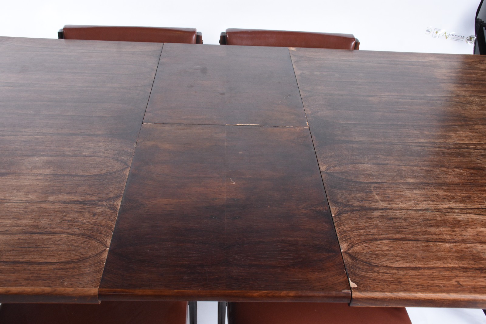 Conjunto de Mesa de jantar de madeira nobre, duas bases ligadas por... - foto 9 de 9
