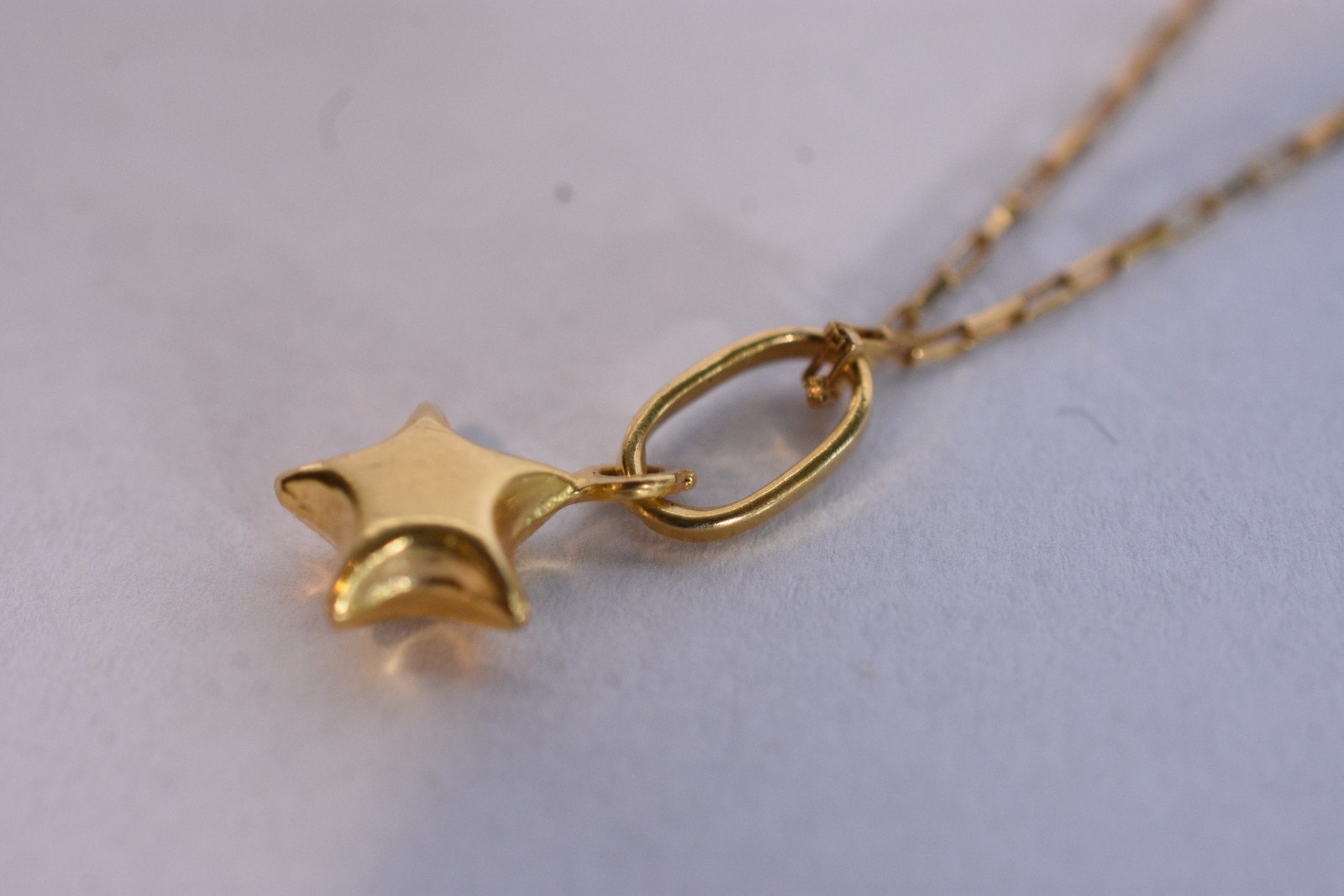 Cordão e pingente de ouro 18 k, contraste 750 feitio elinhos e... - foto 4 de 6