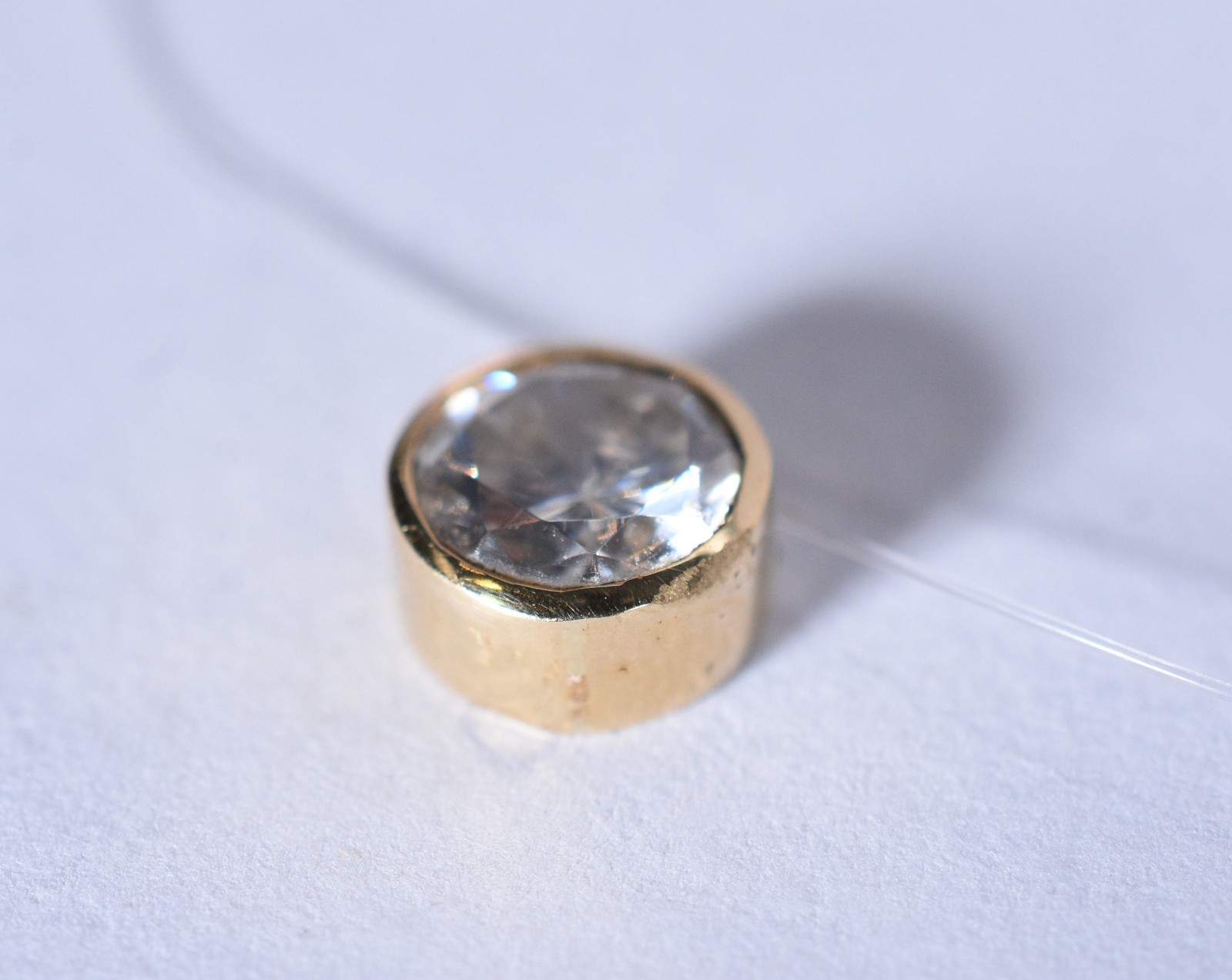 Cordão ponto de luz de ouro 18 k com zirconia translúcida e feio de... - foto 5 de 9