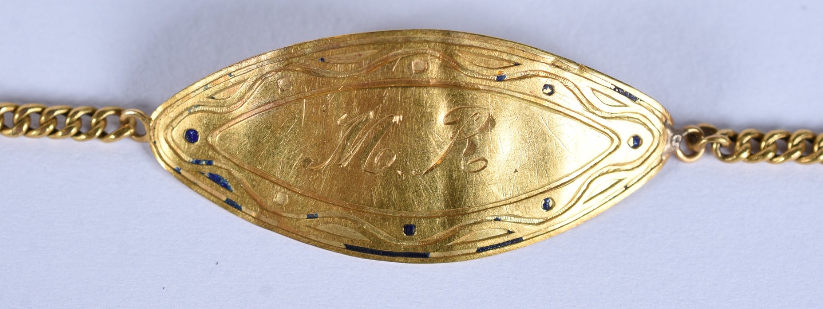 Pulseira de ouro 18 k com placa (Por motivos de segurança a peça não... - foto 1 de 6