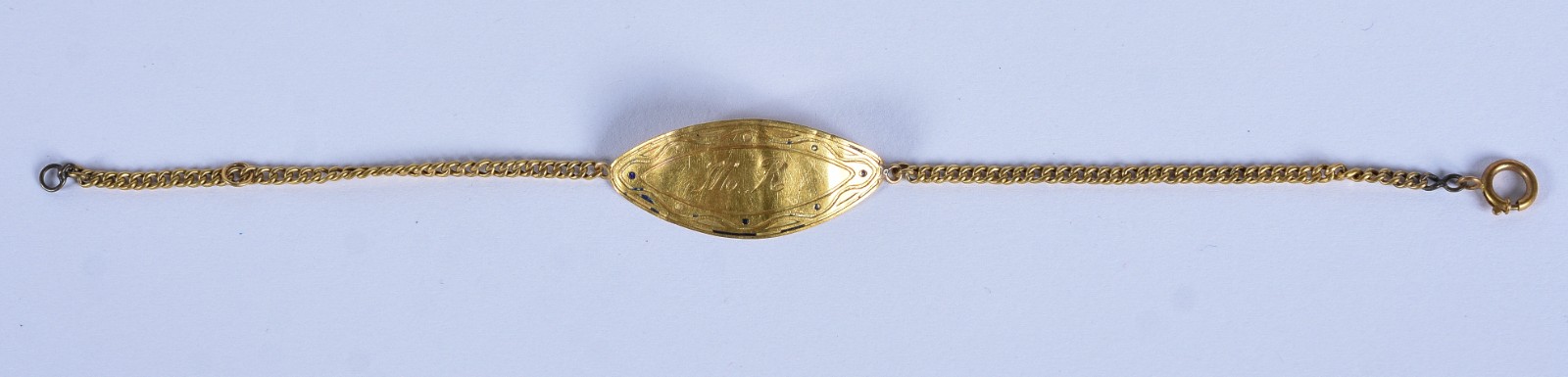 Pulseira de ouro 18 k com placa (Por motivos de segurança a peça não... - foto 2 de 6