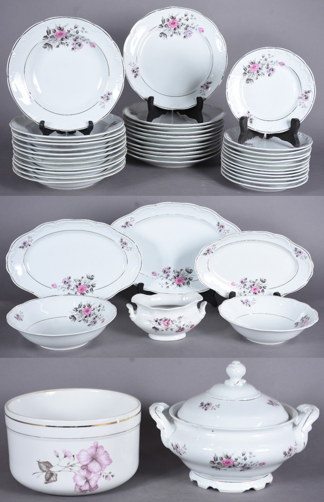 Aparelho de jantar de porcelana Schmidt composto de: 11 pratos rasos... - foto 1 de 5