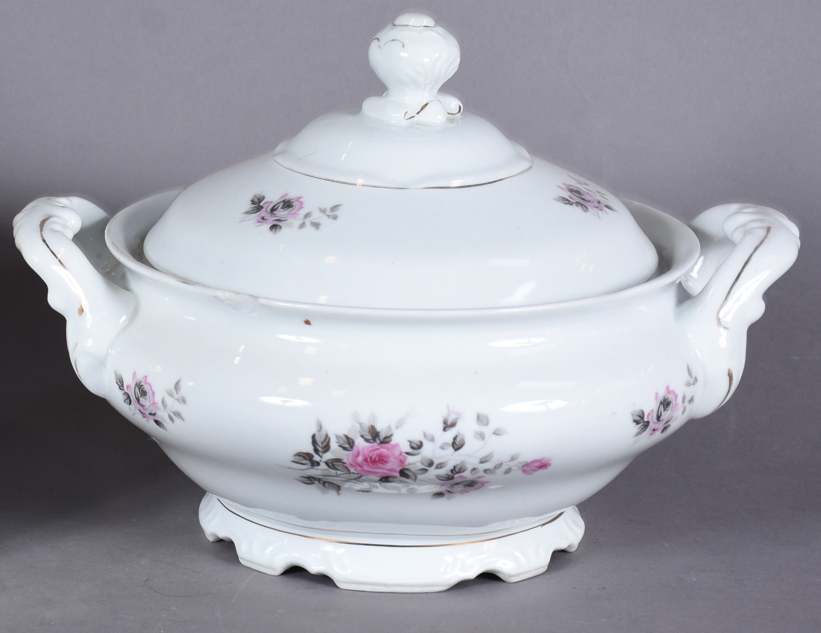 Aparelho de jantar de porcelana Schmidt composto de: 11 pratos rasos... - foto 4 de 5