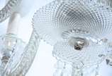 Lustre de cristal para 6 luzes. Braço colado. - Lustre de cristal para 6 luzes. Braço colado.