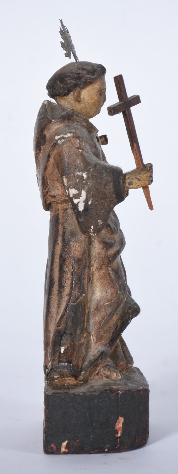Santo Antônio com menino - Imagem de madeira com coroa de metal. - foto 4 de 9