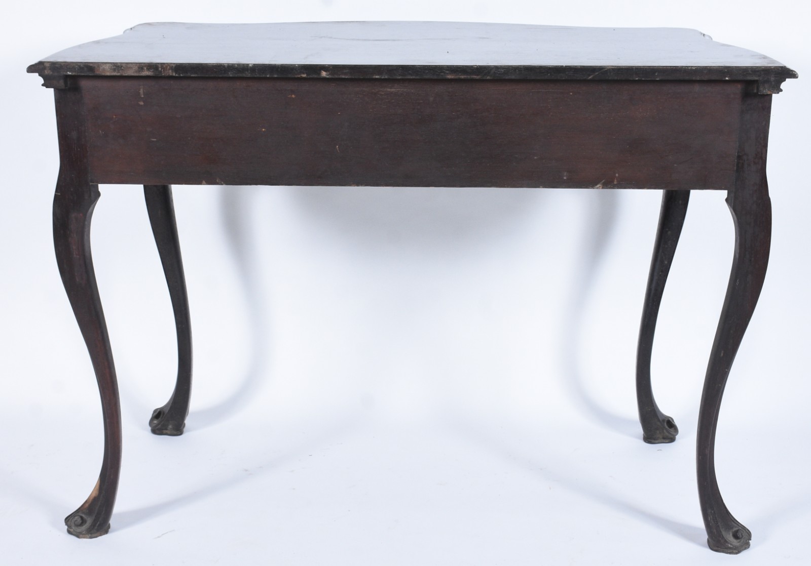 Mesa de encostar de madeira nobre, estilo Dom José, duas gavetas... - foto 5 de 8