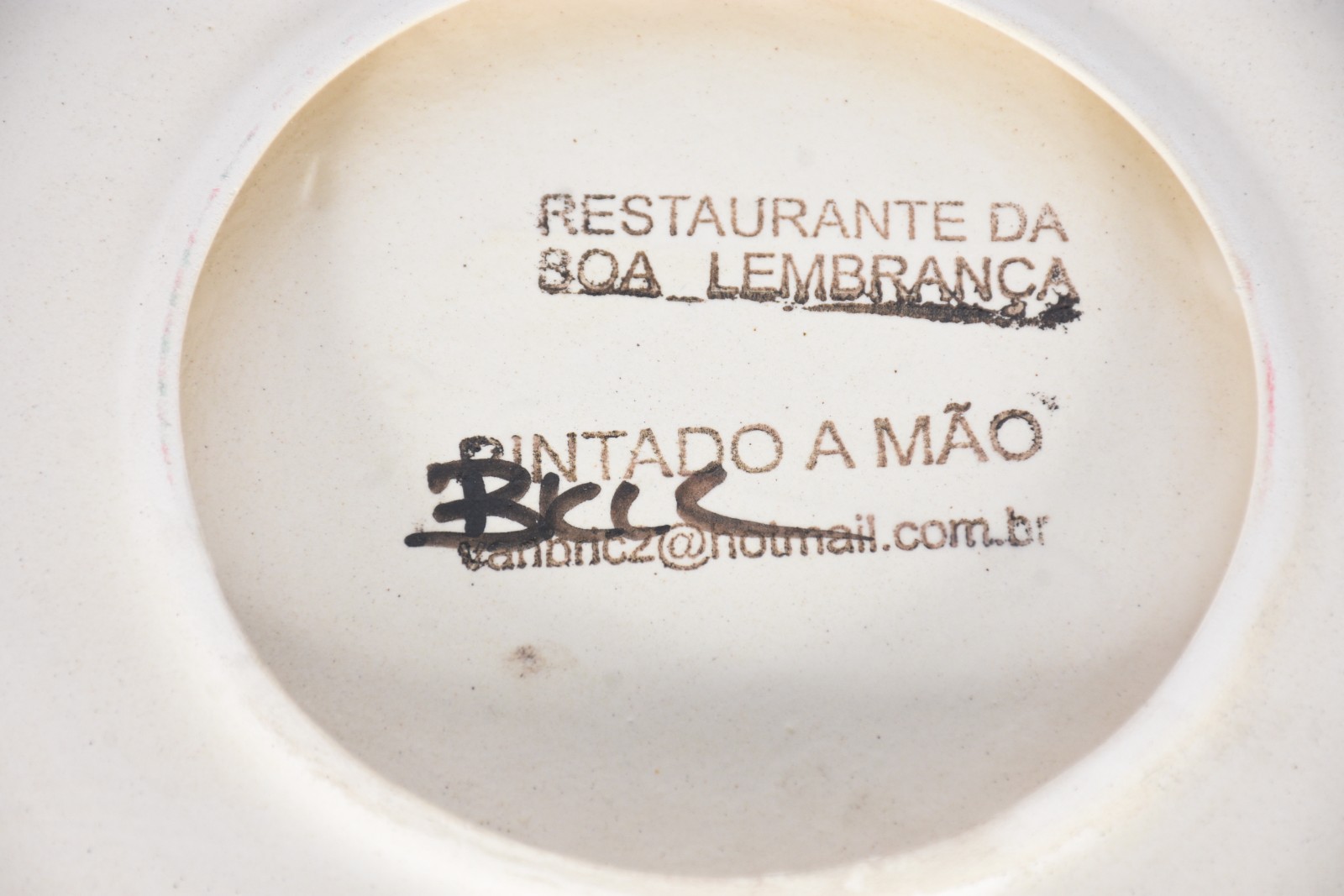 Seis pratos de cerâmica de "Restaurante da Boa Lembrança". - foto 5 de 5
