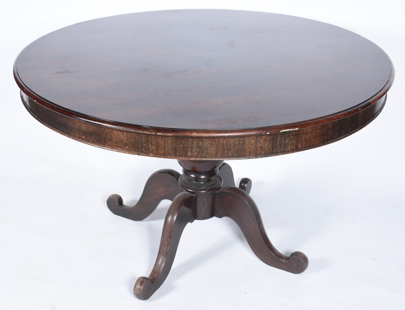 Mesa de jantar feitio redondo, de madeira nobre, base feitio... - foto 2 de 8