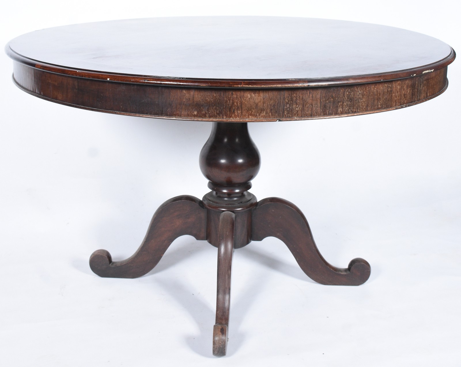 Mesa de jantar feitio redondo, de madeira nobre, base feitio... - foto 1 de 8