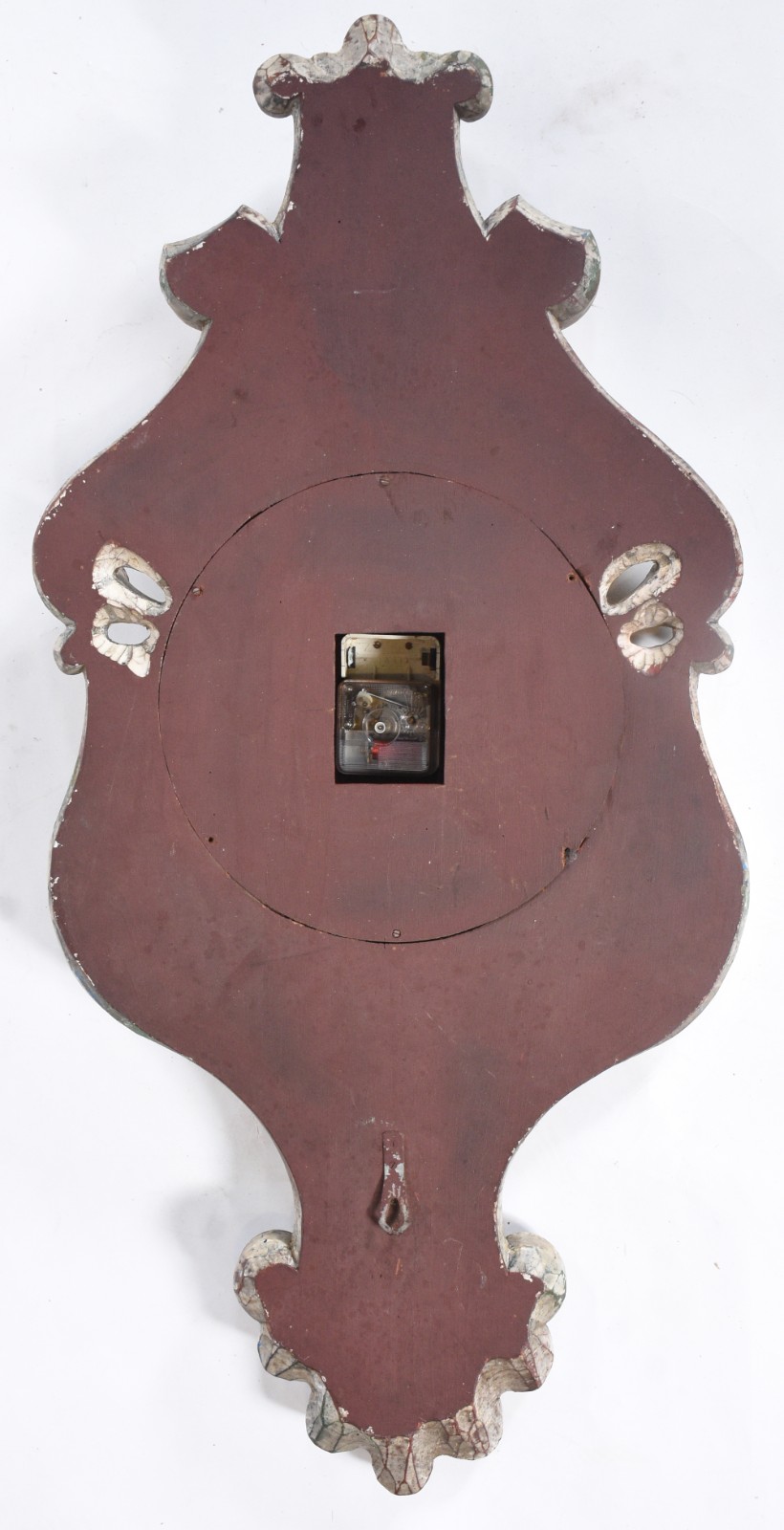 Relógio decorativo à pilha com caixa de madeira entalhada e patinada... - foto 2 de 4
