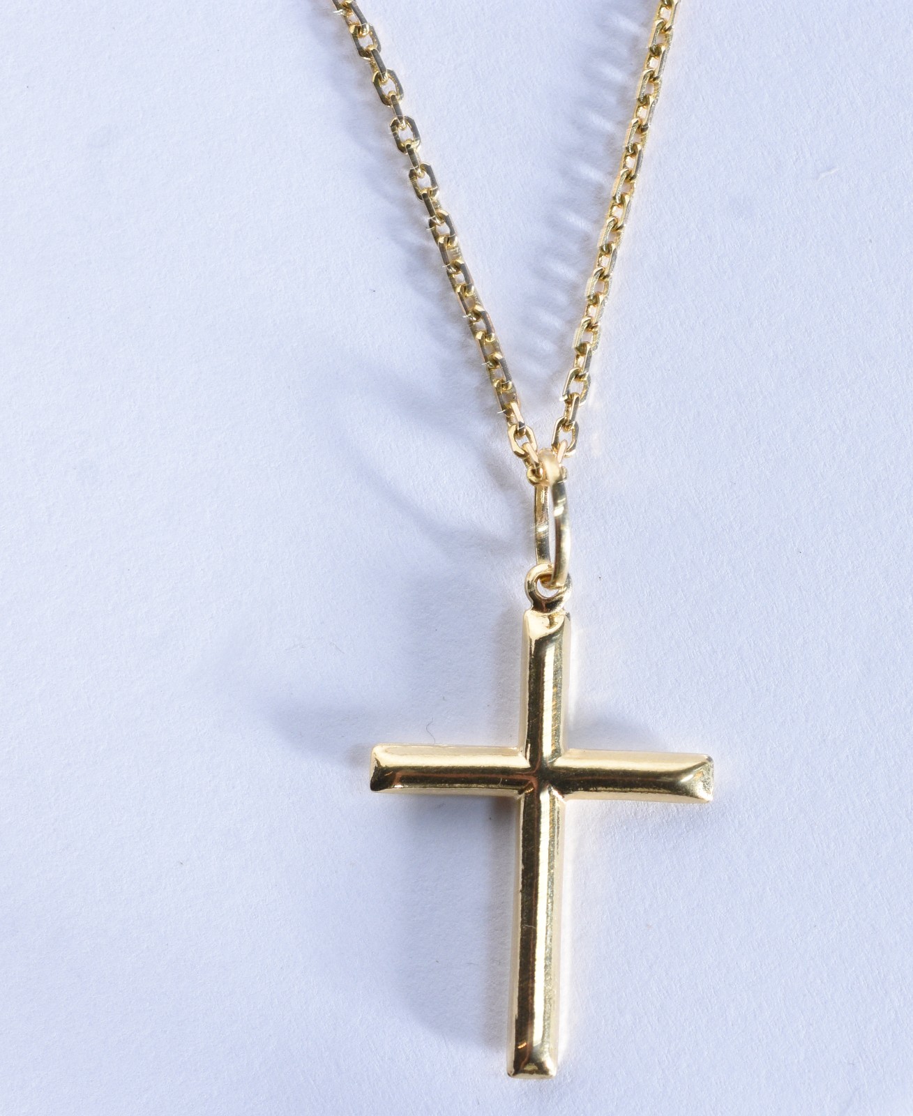 Cordão unissex de ouro 18 k, contraste 750 com pendente de crucifixo... - foto 2 de 6