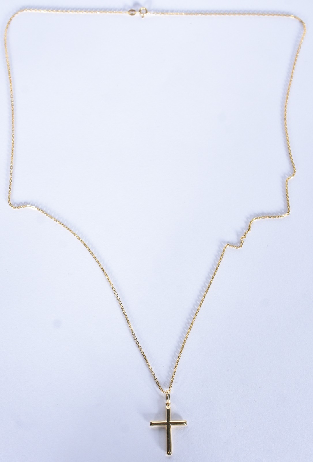 Cordão unissex de ouro 18 k, contraste 750 com pendente de crucifixo... - foto 3 de 6