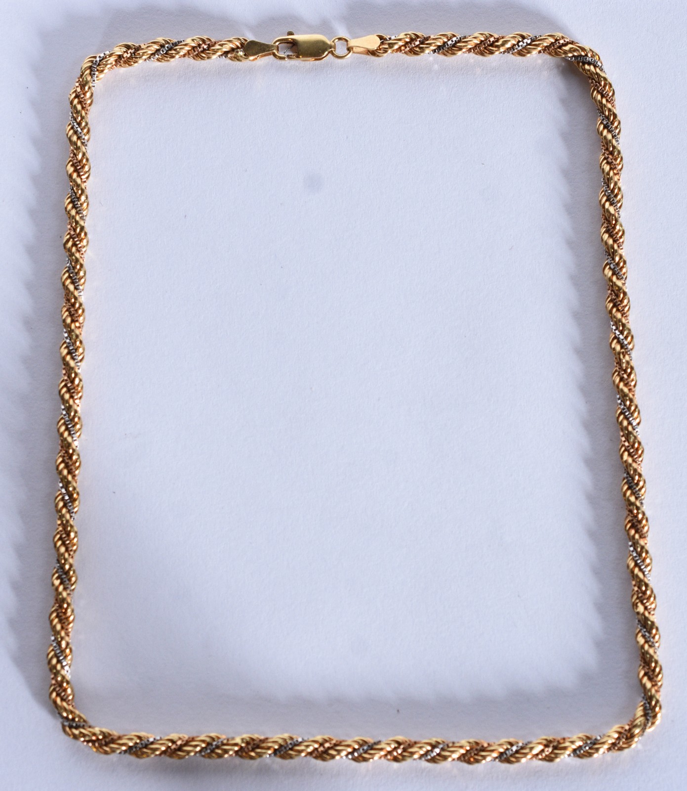 Colar de ouro 18 k e ouro branco, contraste 750 entrelaçados (Por... - foto 1 de 5