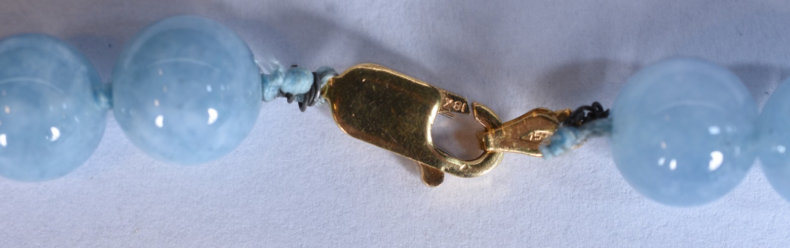 Colar com fecho e argolas em ouro 18 k, contraste 750 com 44 bolas... - foto 2 de 7