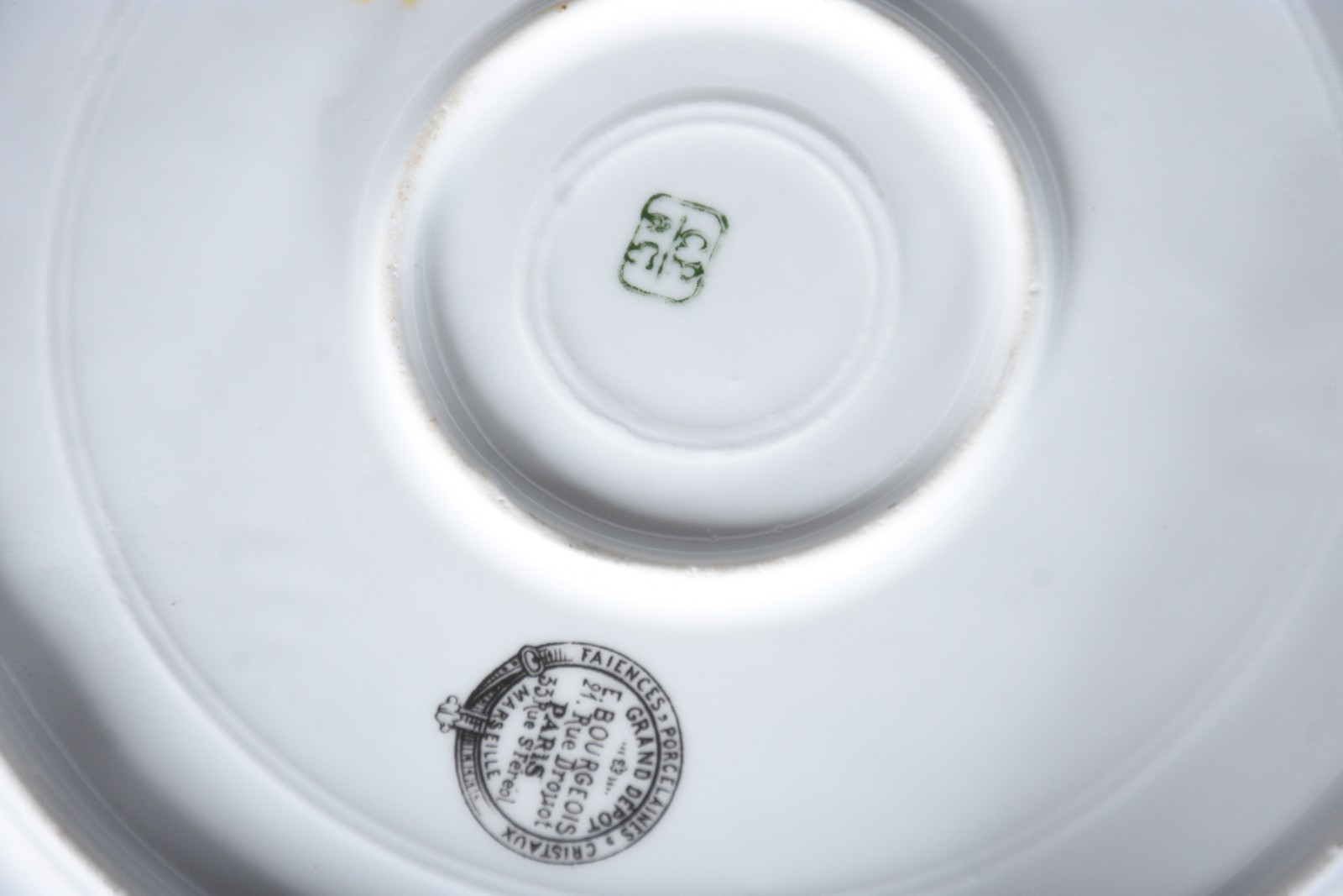 Seis pratos para "hors d'oeuvre" de porcelana francesa E. Bourgeois... - foto 3 de 4