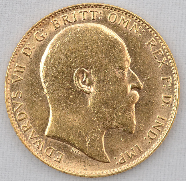 LIBRA ESTERLINA - Império Britânico - Edwards VII - Peso 7,98 g... - foto 1 de 2