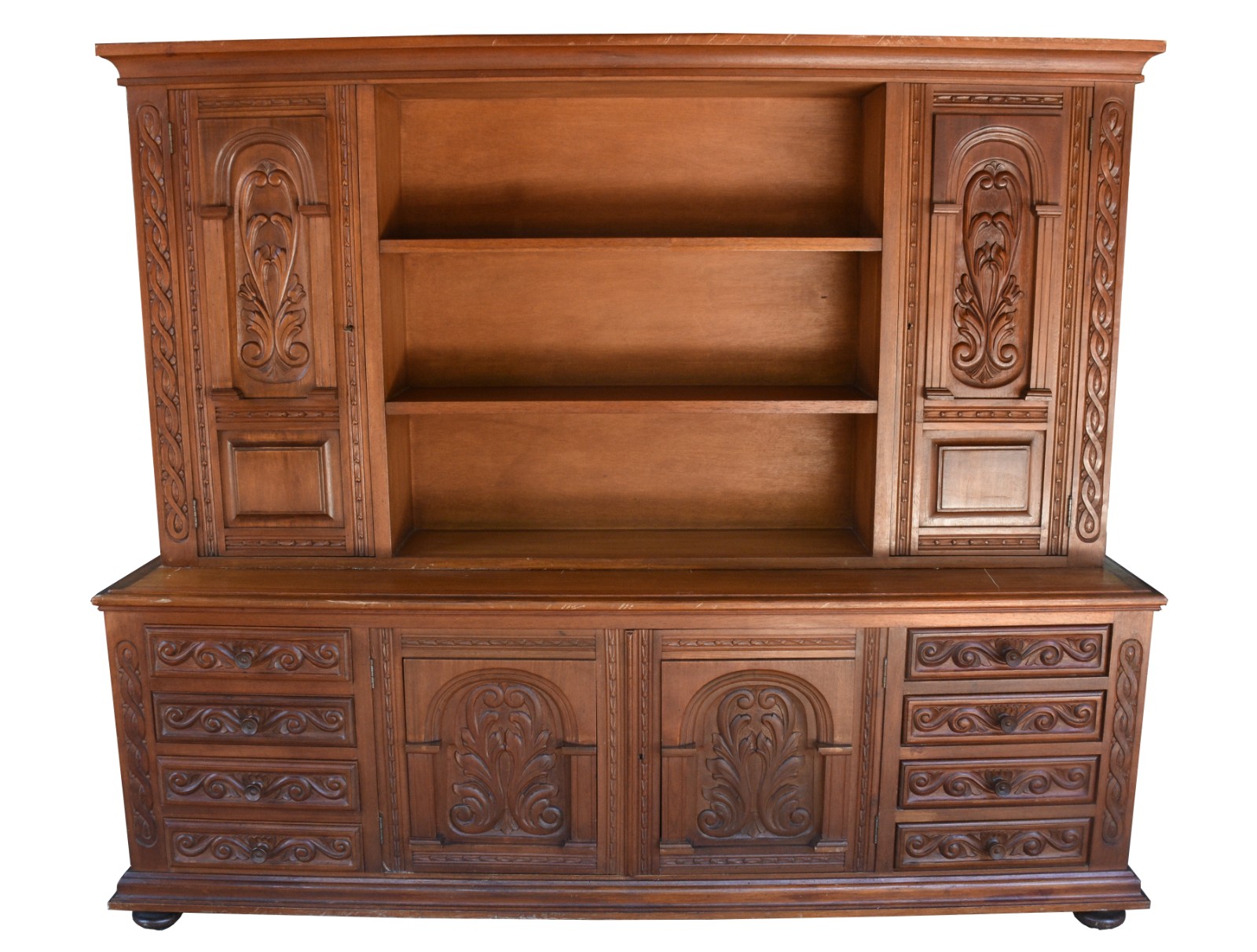 Buffet de madeira nobre, parte inferior com duas portas centrais e... - foto 2 de 5