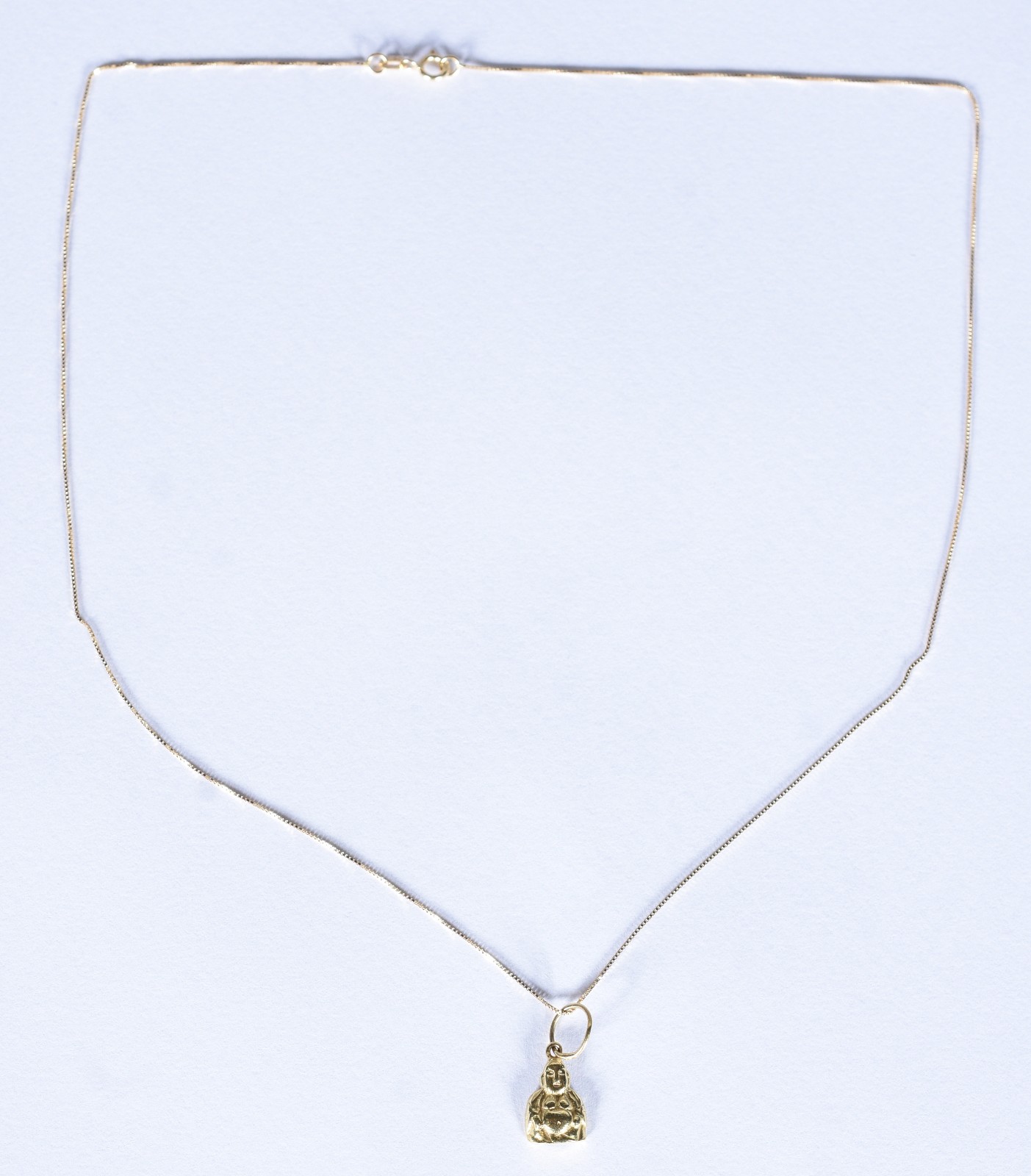 Colar de ouro 18 k, contraste 750 com pendente de Buda (Por motivos... - foto 2 de 7