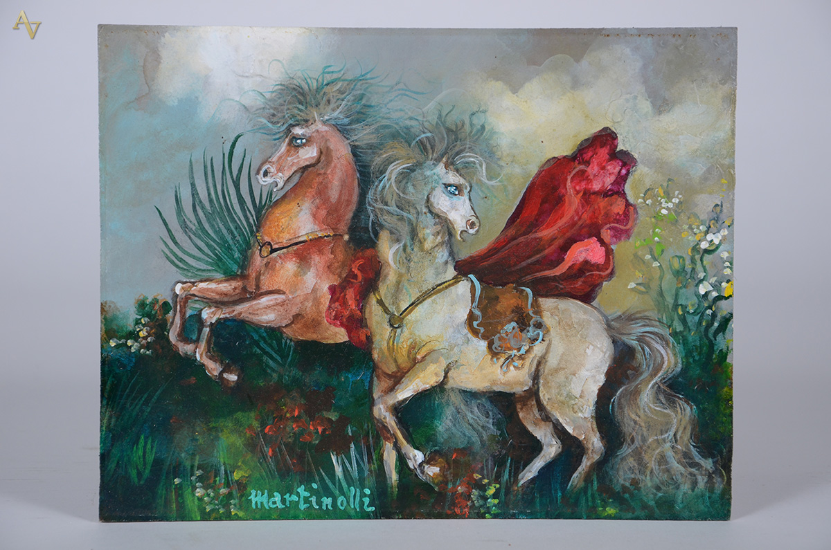 MARTINOLLI (1938) - "Cavalos antigos" - ose - 20 x 26... - foto 1 de 4