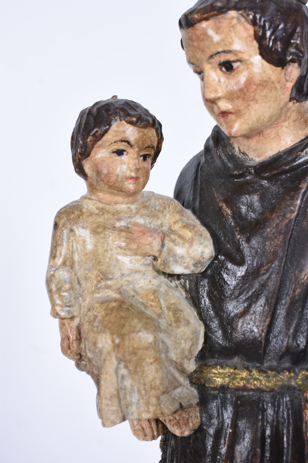 Santo Antonio com menino - Imagem portuguesa de madeira policromada... - foto 7 de 9